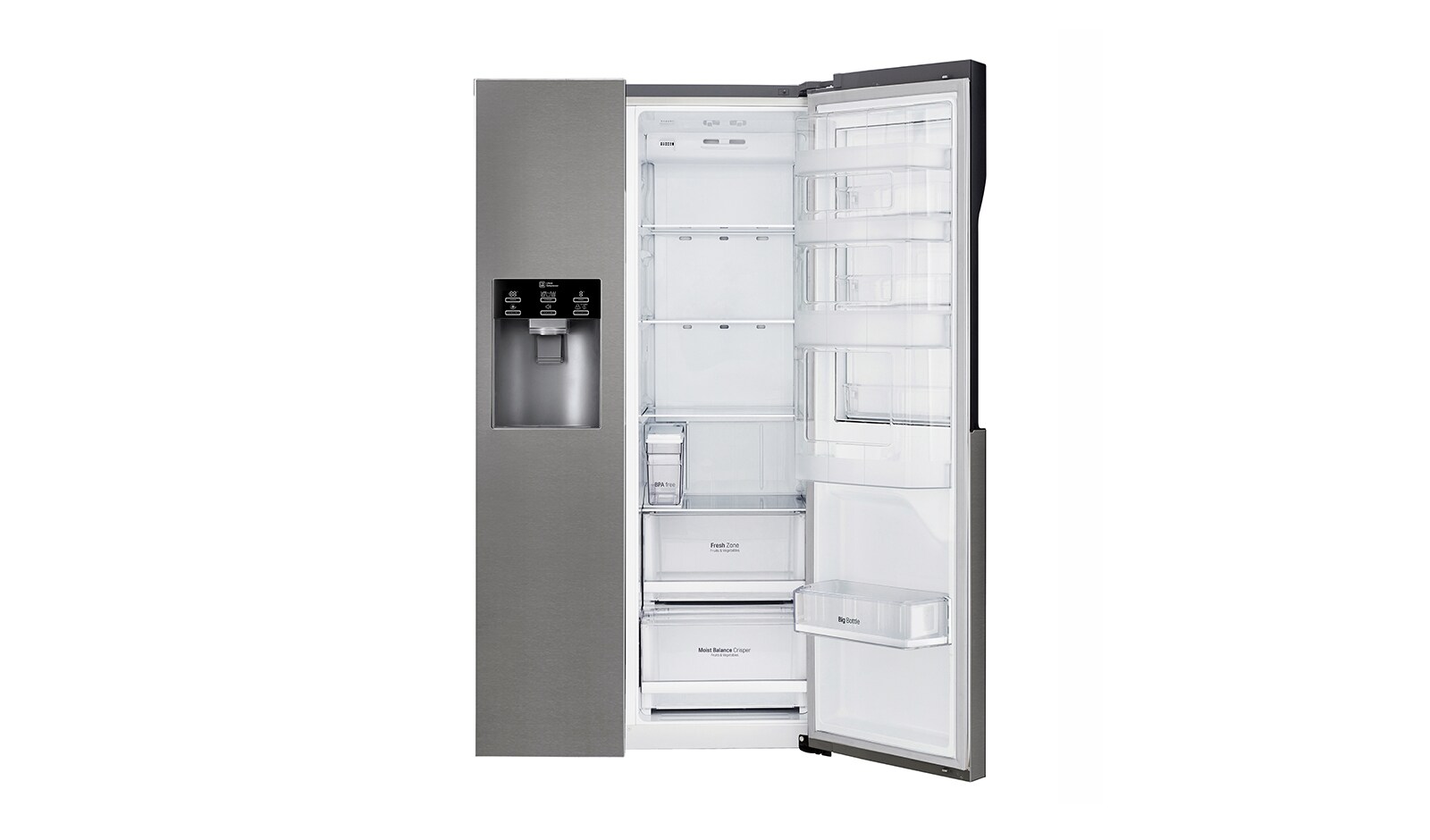 LG Frigorífico Americano LG GSJ361DIDV, 606 litros, eficiência energética F, Door in Door?, dispensador sem canaliza??o, Dark Graphite, GSJ361DIDV