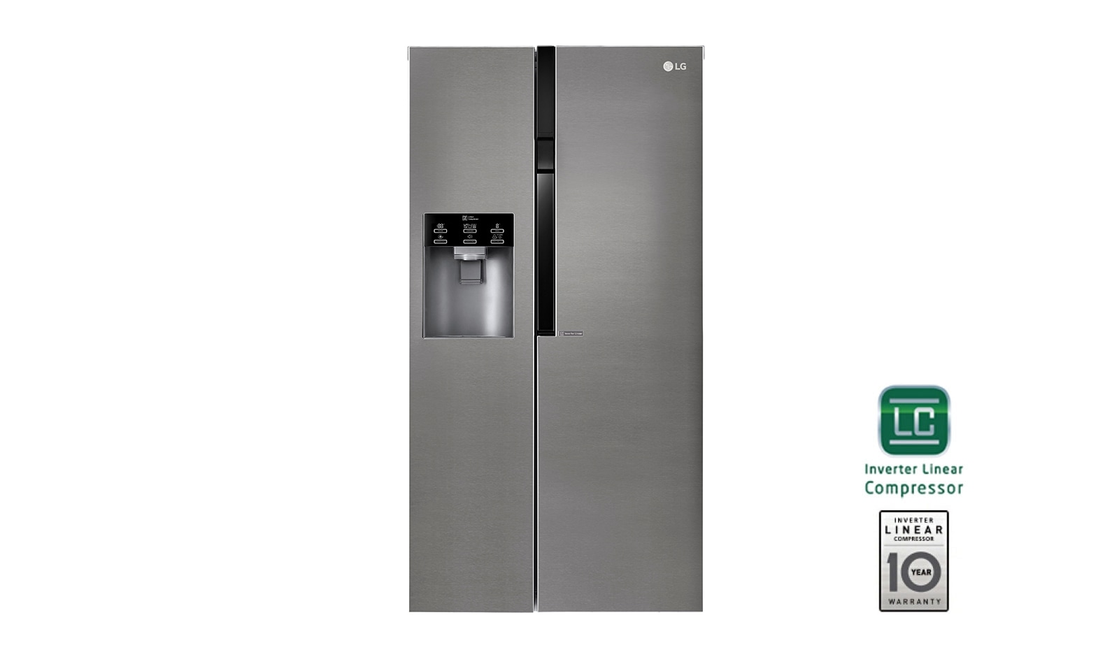 LG Frigorífico Americano LG GSL361ICEZ, 606 litros, eficiência energética F, dispensador sem canaliza??o, Dark Graphite, GSL361ICEZ