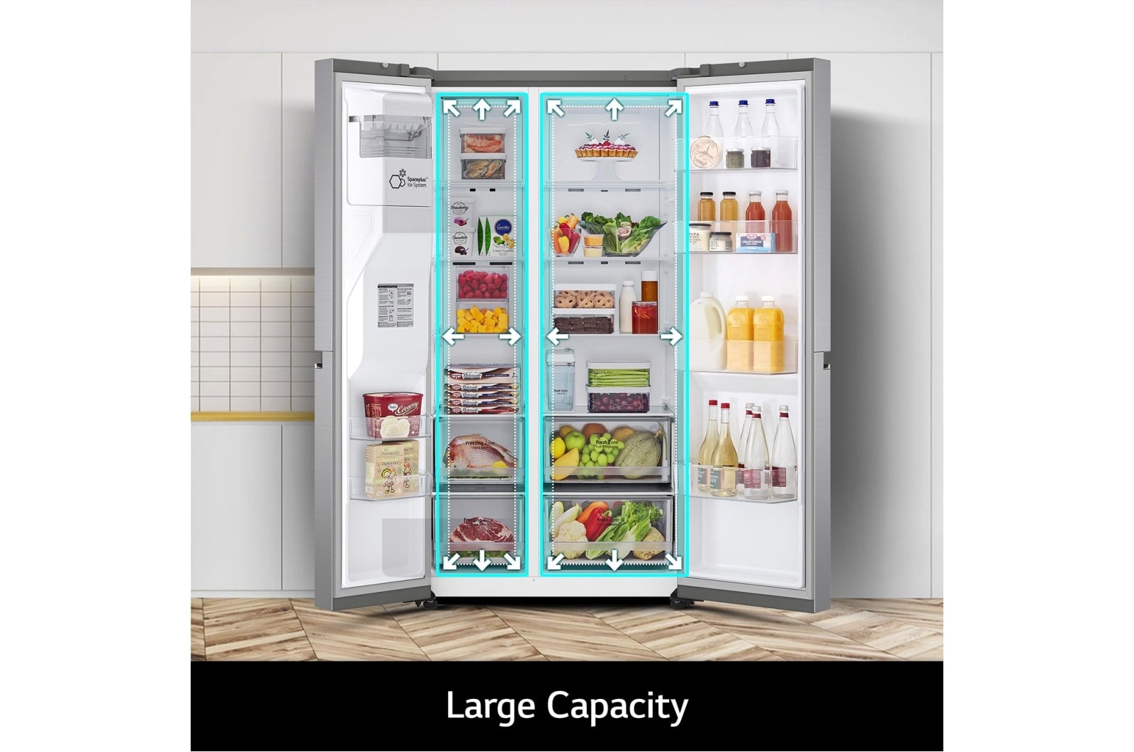 LG Frigorífico Americano | 635 L | Etiqueta energética D | DoorCooLing+? | Dispensador sem canaLiza??o, GSLV71PZTD