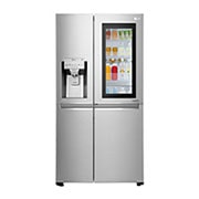 Vista frontal de Frigorífico Americano LG GSX961NSVZ, 625 litros, eficiência energética F, InstaView?, Door in Door?, Pure N Fresh?, Door Cooling&#43;?, dispensador sem canaliza??o, Noble Steel GSX961NSVZ