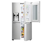 LG Frigorífico Americano LG GSX961NSVZ, 625 litros, eficiência energética F, InstaView?, Door in Door?, Pure N Fresh?, Door Cooling+?, dispensador sem canaliza??o, Noble Steel, GSX961NSVZ