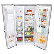 LG Frigorífico Americano LG GSX961NSVZ, 625 litros, eficiência energética F, InstaView?, Door in Door?, Pure N Fresh?, Door Cooling+?, dispensador sem canaliza??o, Noble Steel, GSX961NSVZ