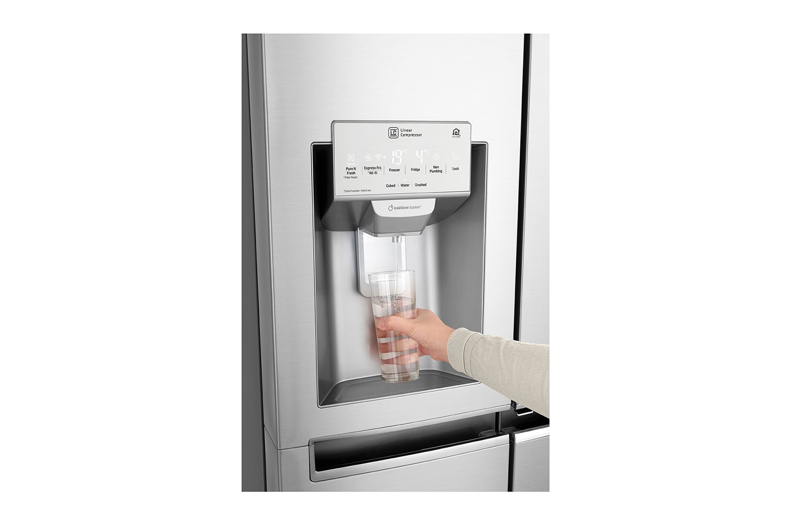 LG Frigorífico Americano LG GSX961NSVZ, 625 litros, eficiência energética F, InstaView?, Door in Door?, Pure N Fresh?, Door Cooling+?, dispensador sem canaliza??o, Noble Steel, GSX961NSVZ