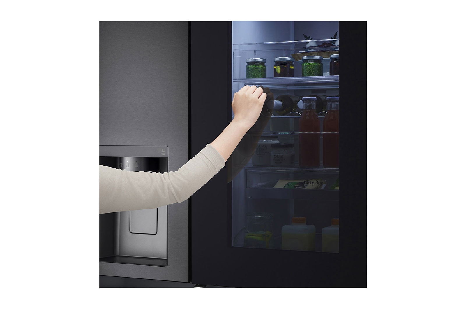 LG Frigorífico Americano | 635 L | Etiqueta energética E | InstaView? | Door-in-Door? | DoorCooLing+? | Dispensador sem canaLiza??o | UVnano?, GSXV91MCAE
