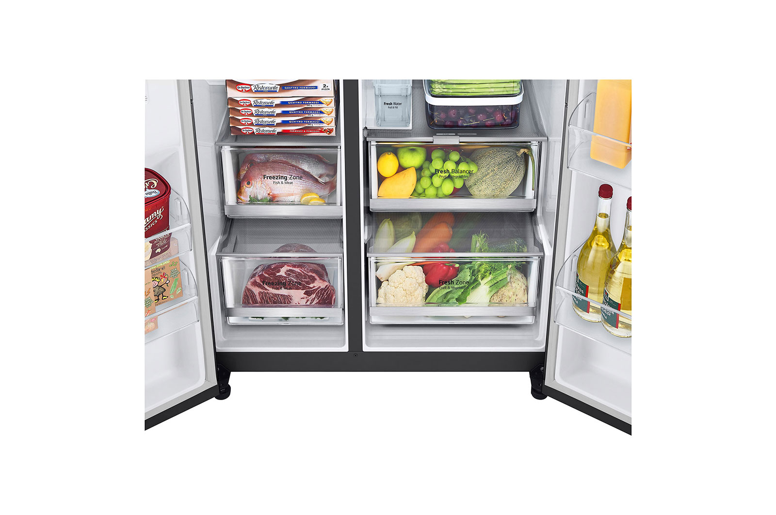 LG Frigorífico Americano | 635 L | Etiqueta energética E | InstaView? | Door-in-Door? | DoorCooLing+? | Dispensador sem canaLiza??o | UVnano?, GSXV91MCAE