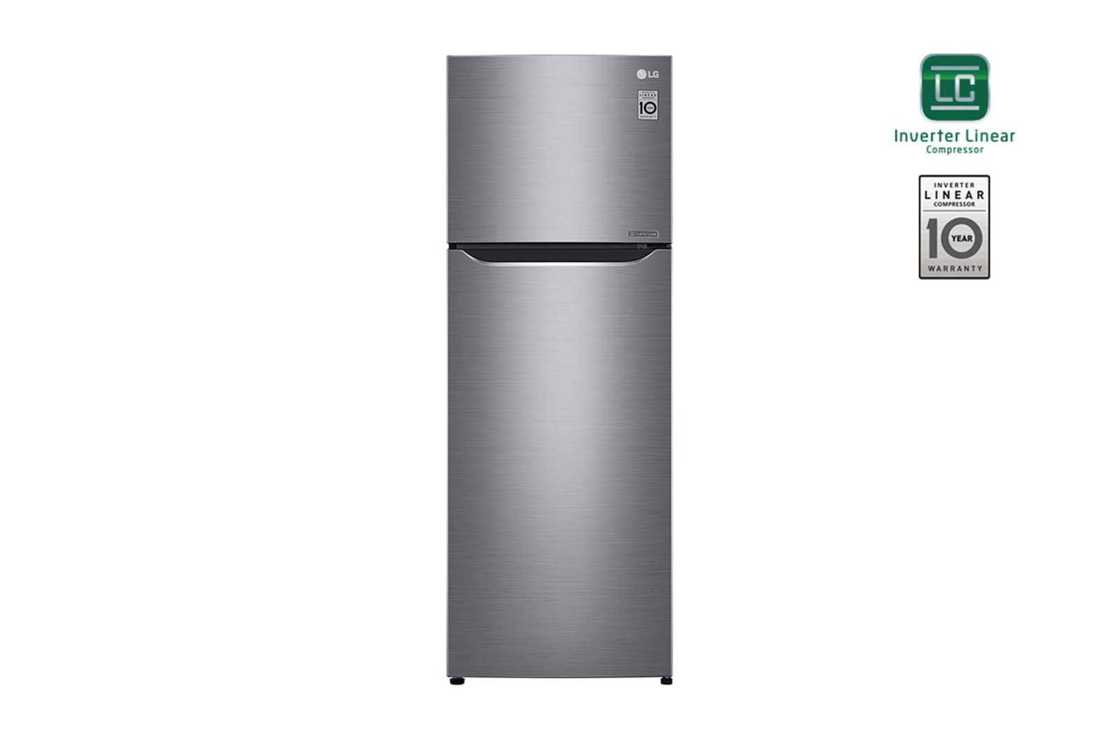 Vista frontal de Frigorífico de 2 portas LG GTB523PZCZD, 312 litros, eficiência energética F, Door Cooling&#43;?, Shiny Steel GTB523PZCZD
