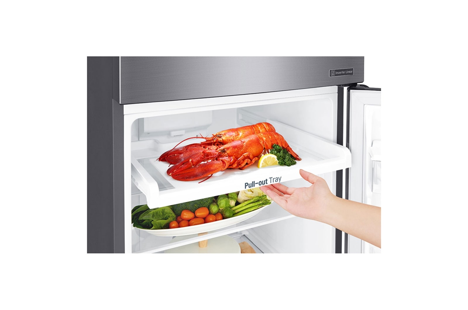 LG Frigorífico de 2 portas LG GTB523PZCZD, 312 litros, eficiência energética F, Door Cooling+?, Shiny Steel, GTB523PZCZD