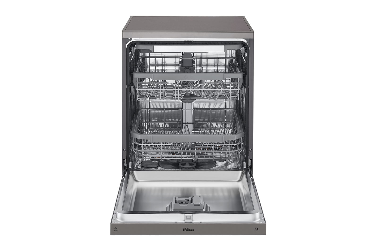 LG Máquina de lavar loi?a LG DF325FP, QuadWash?, 3 cestos reguláveis, eficiência energética E, inox, DF325FP