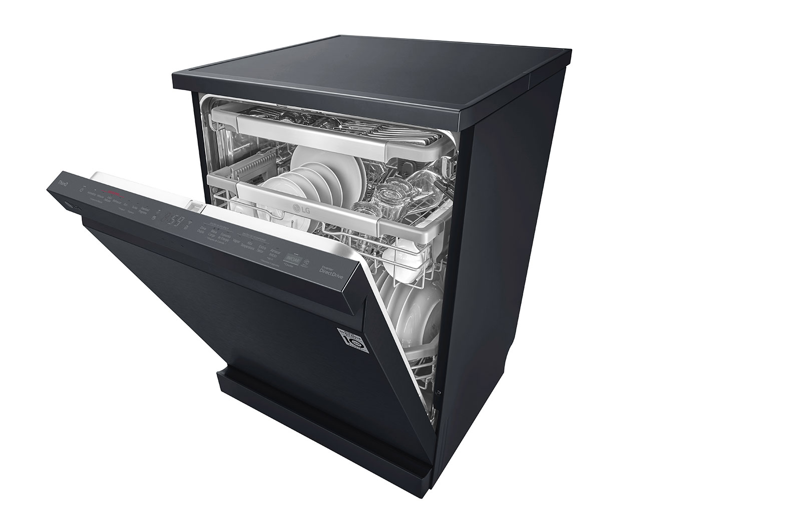 LG Máquina de Lavar Loi?a | 14 conjuntos | Etiqueta energética C | QuadWash? | EasyRack? | TrueSteam? | Abertura automática de porta, DF455HMS