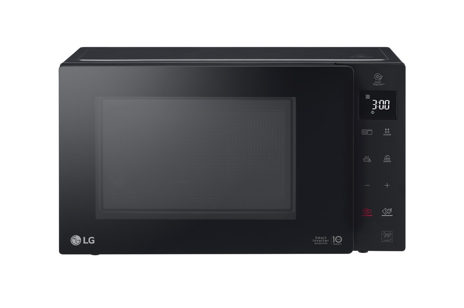 Vista frontal de Micro-ondas com grill LG NeoChef? MH6336GIB, 23 litros, 1000 W, Smart Inverter, EasyClean?, preto MH6336GIB