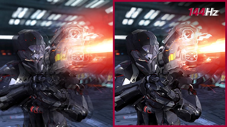 Compara??o de persistência de imagens com Taxa de Atualiza??o de 60 e Taxa de Atualiza??o de 144 Hz