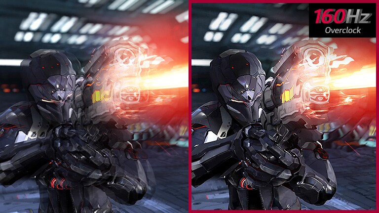 compara??o do Movimento de Jogo com 60Hz e Overclock 160Hz