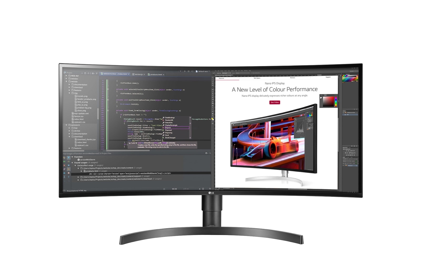 Vista frontal de Monitor IPS QHD UltraWide? Curvo de 34&#34; 34WL85C-B