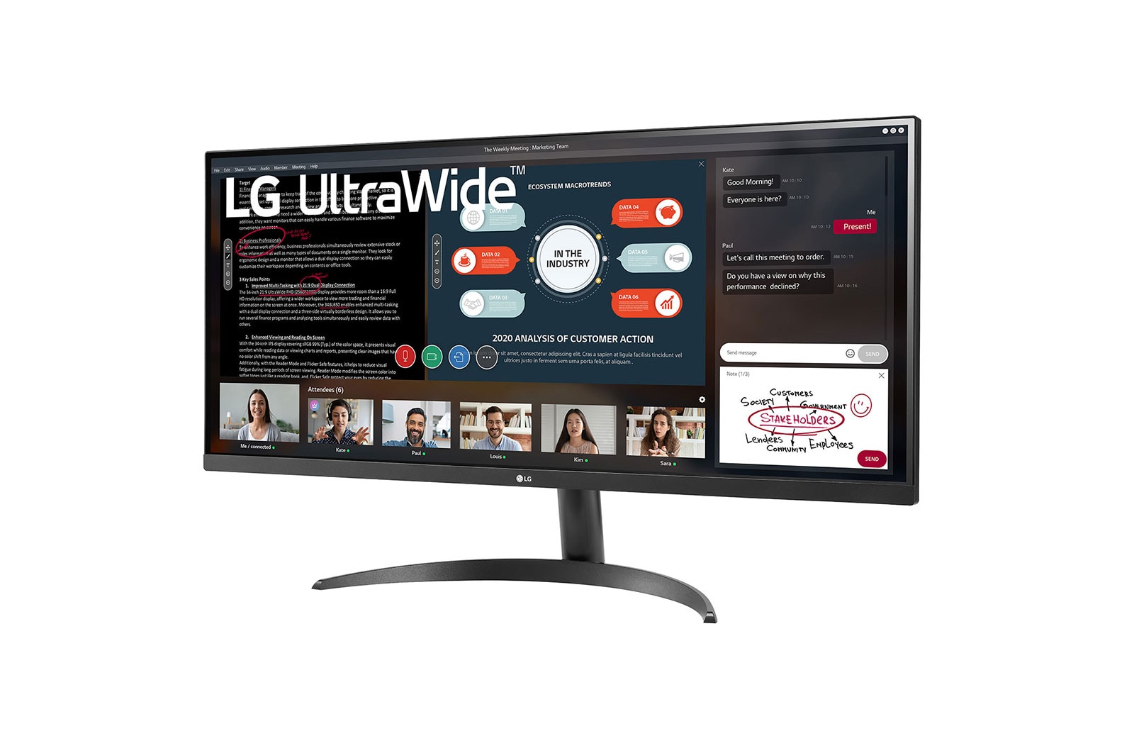 LG Monitor UltraWide? 21:9 Full HD IPS de 34" com AMD FreeSync? , 34WP500-B