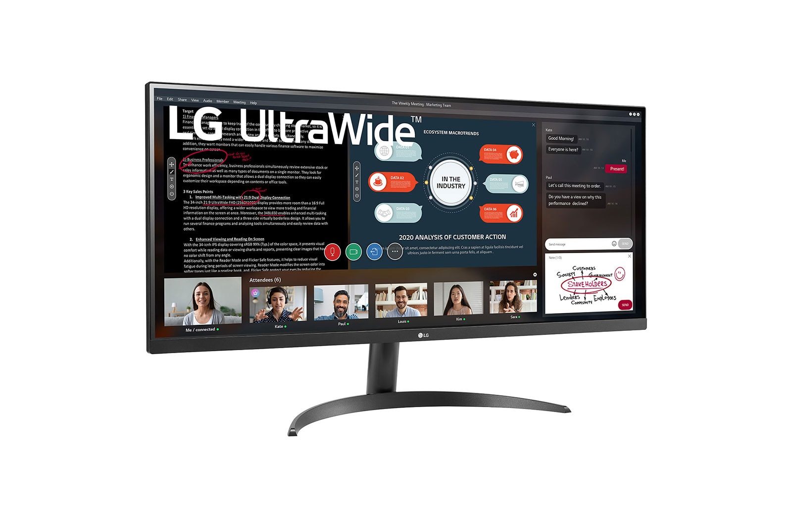 LG Monitor UltraWide? 21:9 Full HD IPS de 34" com AMD FreeSync? , 34WP500-B