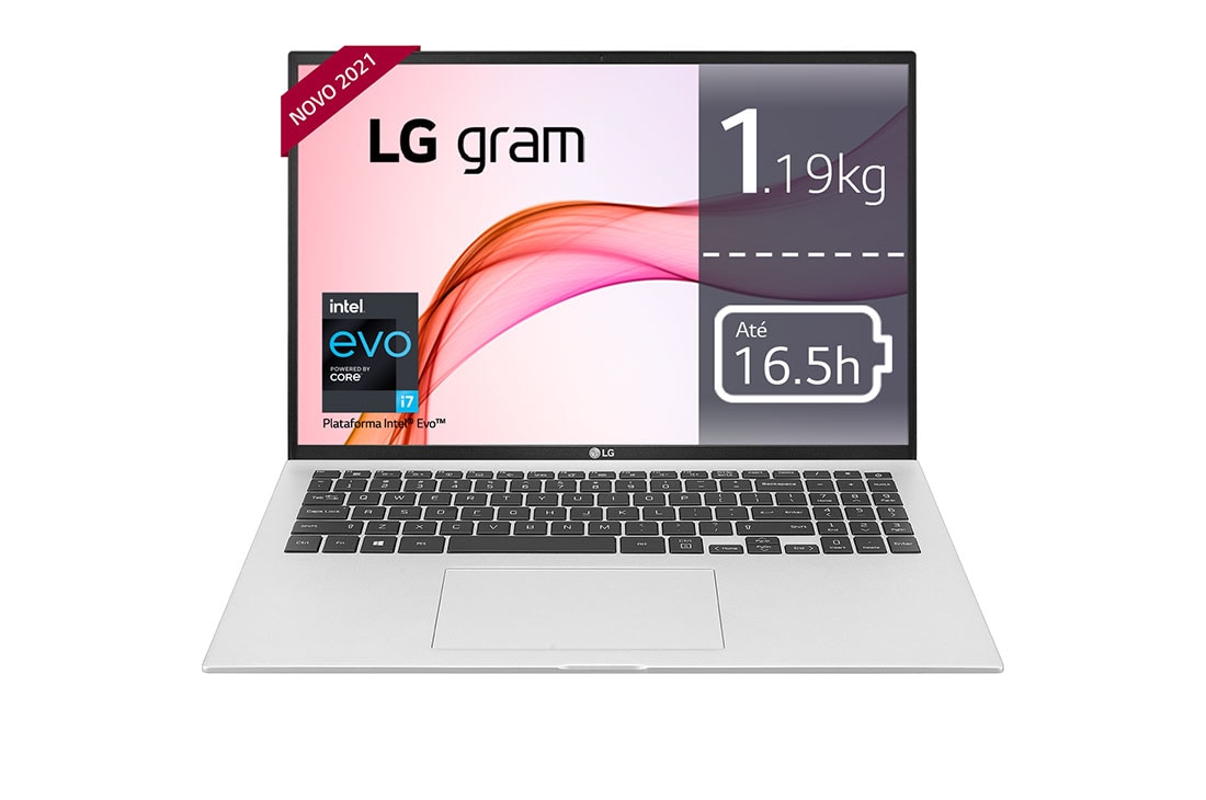 LG Portátil LG gram Ultraleve com ecr? 16" IPS e Plataforma Intel? Evo?, 16Z90P-G.AA82P
