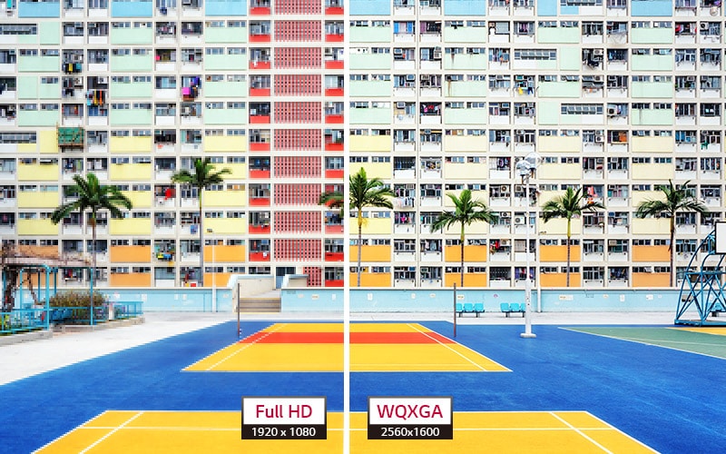 Compara??o entre a resolu??o Full HD 1920x1080, e a resolu??o WQXGA 2560x1600