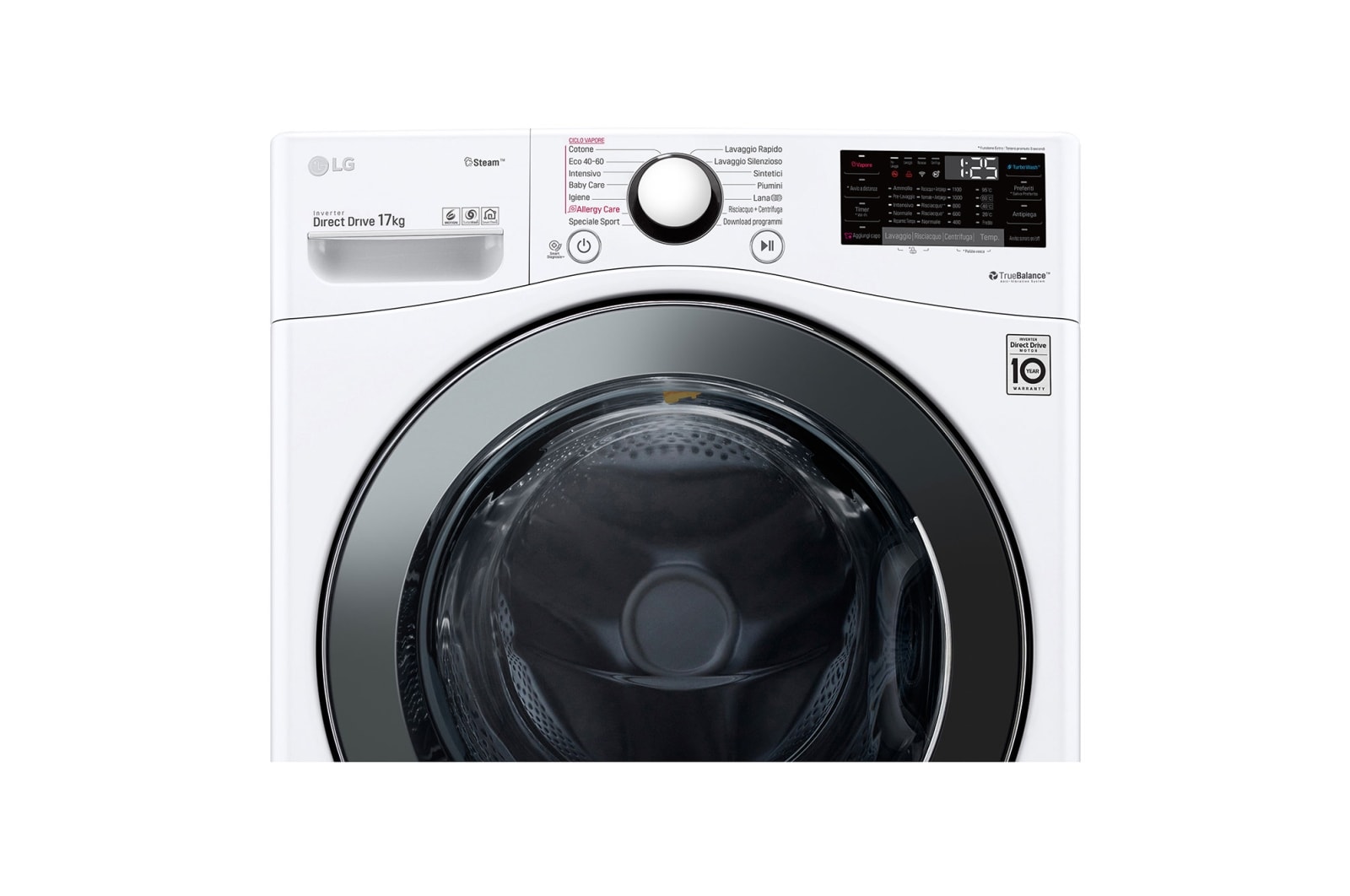 LG Máquina de Lavar roupa | 17 kg | Etiqueta energética E | 1100 r.p.m. | Inverter Direct Drive? | Steam? | TurboWash?, F1P1CY2W