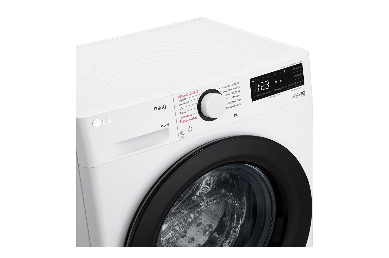 LG Máquina de lavar roupa slim LG F2WV3058S6W, 8,5 kg, eficiência energética A, 1200 r.p.m., AI DD?, Steam?, branco, F2WV3058S6W