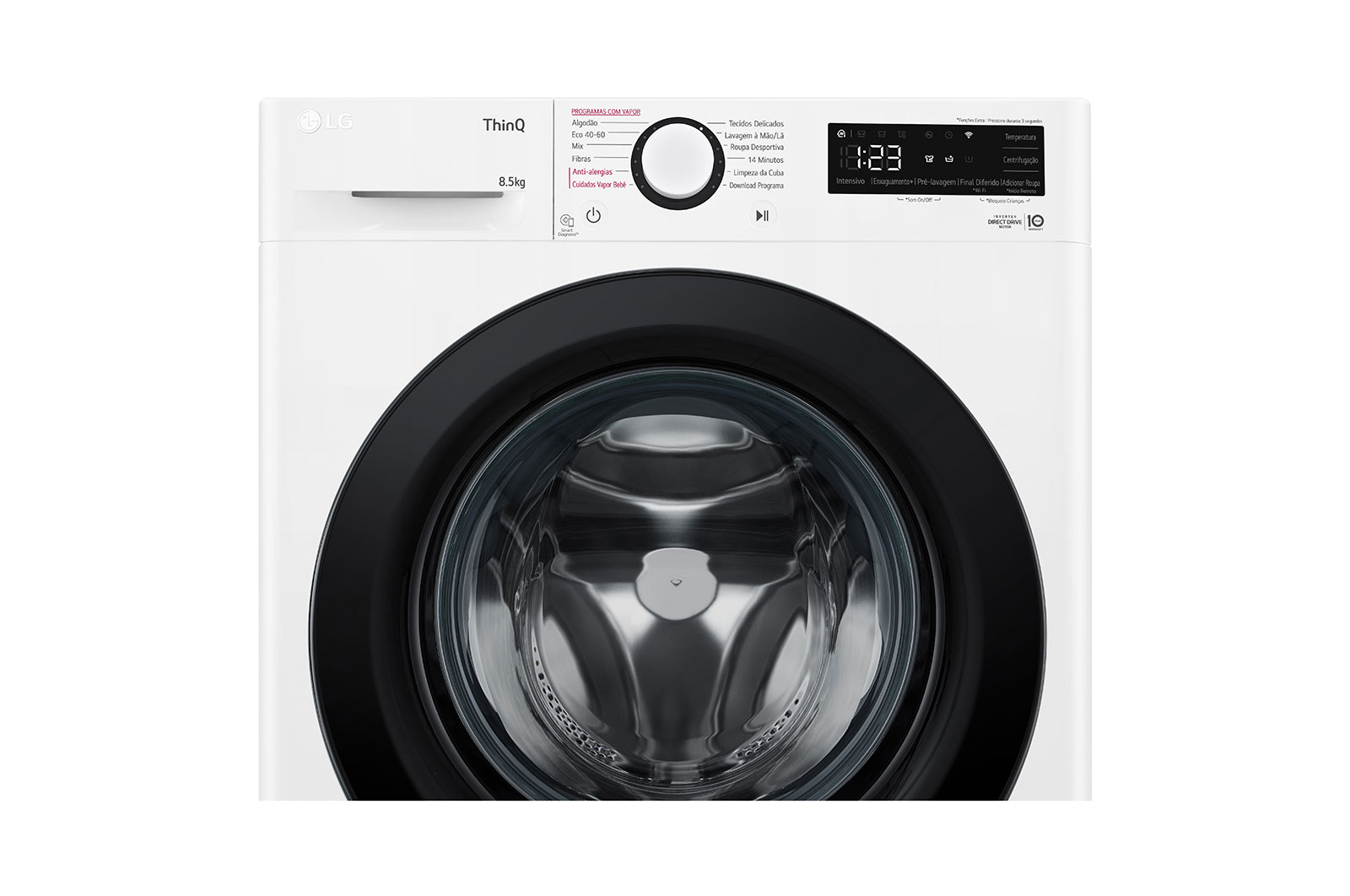 LG Máquina de lavar roupa slim LG F2WV3058S6W, 8,5 kg, eficiência energética A, 1200 r.p.m., AI DD?, Steam?, branco, F2WV3058S6W