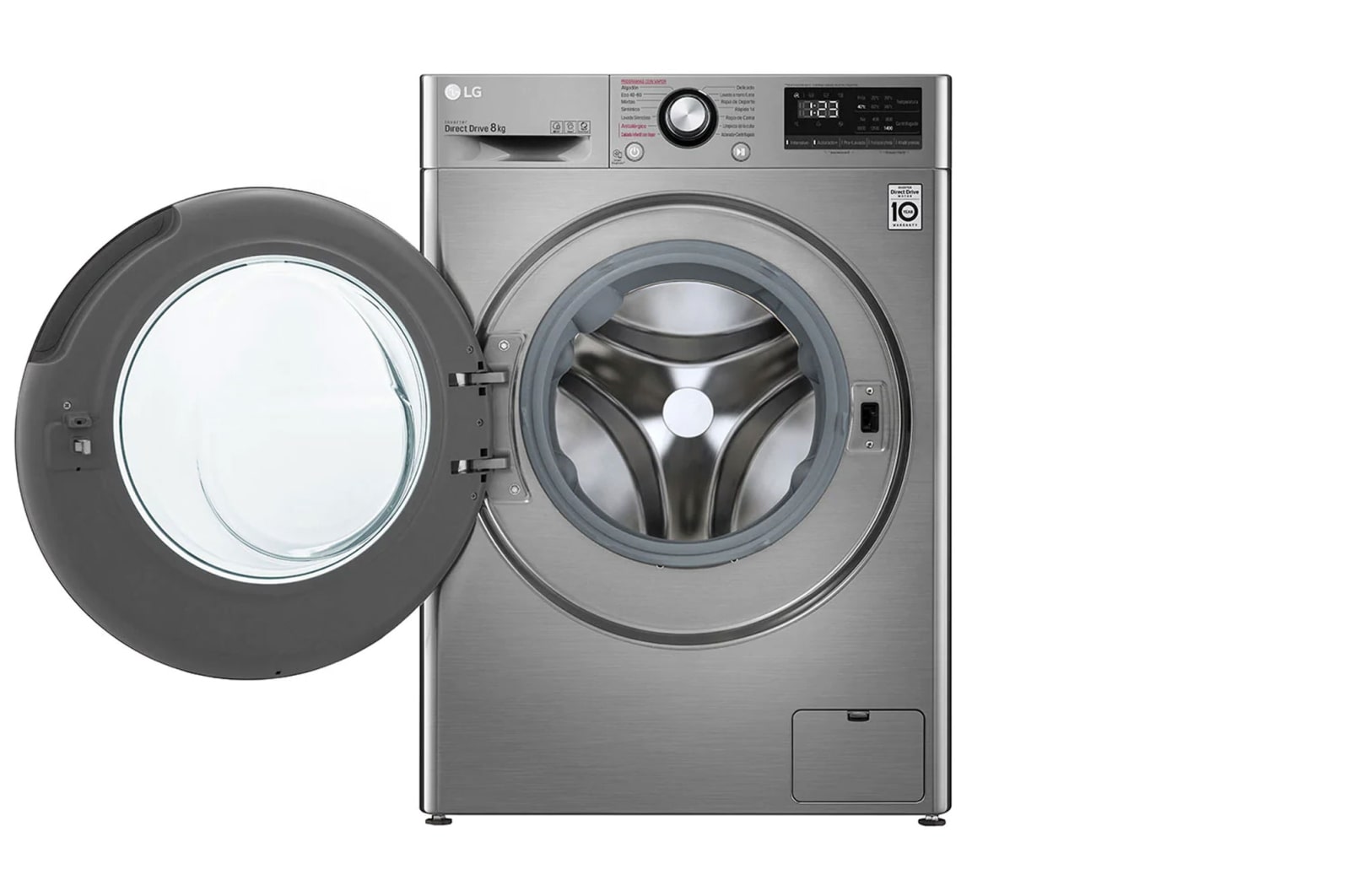 LG Máquina de lavar roupa slim LG F2WV5S85S2S, 8,5 kg, eficiência energética C, 1200 r.p.m., AI DD?, Steam?, TurboWash?, inox, F2WV5S85S2S