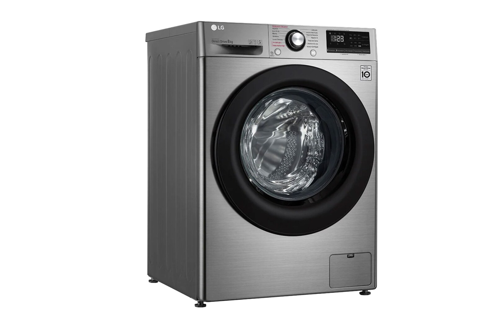 LG Máquina de lavar roupa slim LG F2WV5S85S2S, 8,5 kg, eficiência energética C, 1200 r.p.m., AI DD?, Steam?, TurboWash?, inox, F2WV5S85S2S