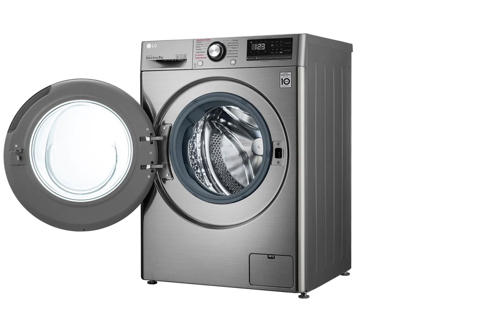 LG Máquina de lavar roupa slim LG F2WV5S85S2S, 8,5 kg, eficiência energética C, 1200 r.p.m., AI DD?, Steam?, TurboWash?, inox, F2WV5S85S2S