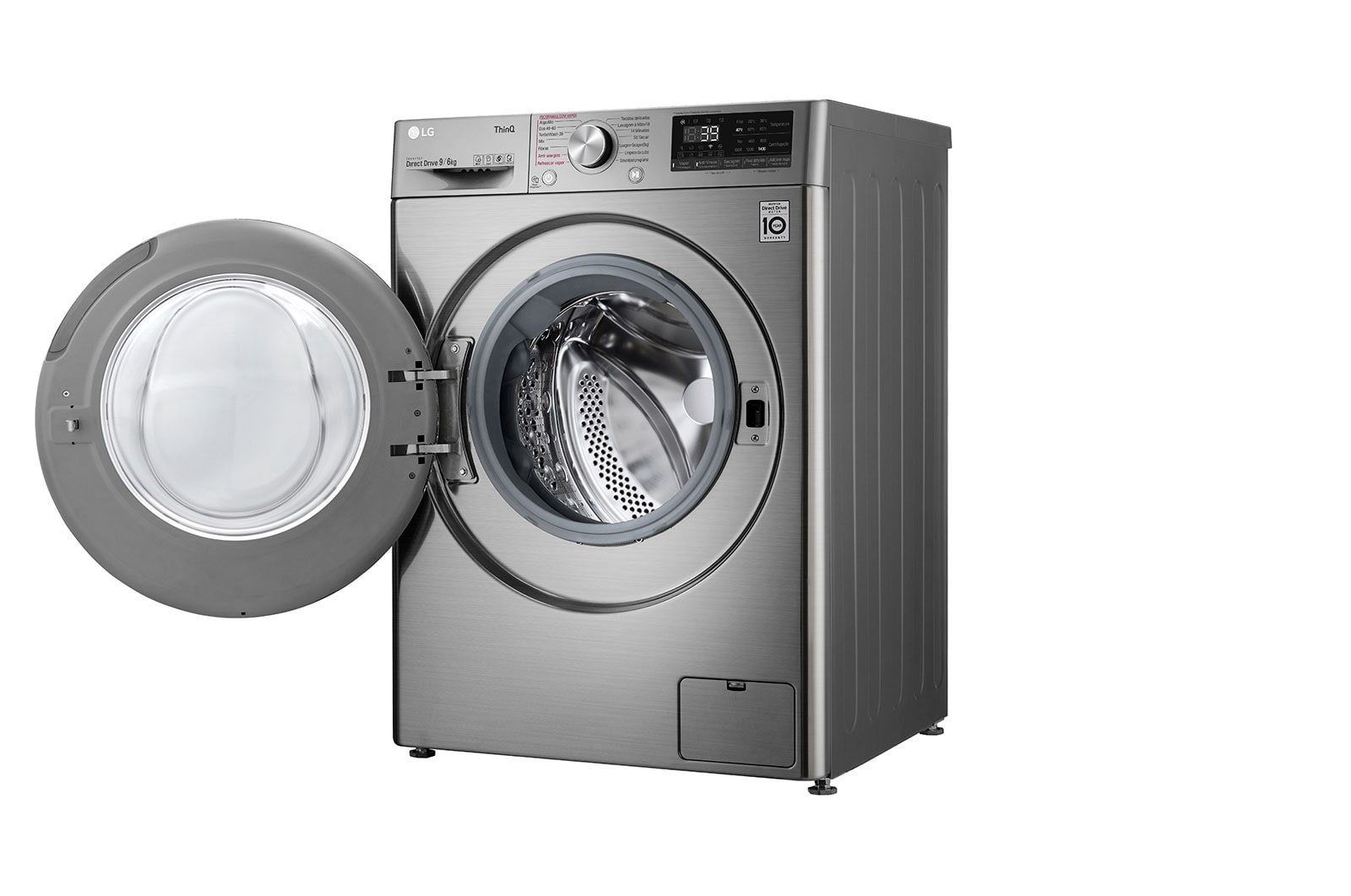 LG Máquina de lavar e secar roupa LG F4DV7009S2S, 9/6 kg, eficiência energética A/E, 1400 r.p.m., AI DD?, Steam?, TurboWash360?, EcoHybrid?, inox, F4DV7009S2S