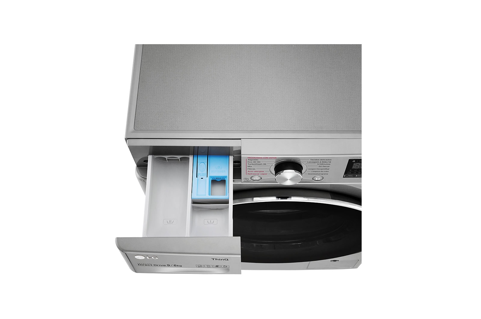 LG Máquina de lavar e secar roupa LG F4DV7009S2S, 9/6 kg, eficiência energética A/E, 1400 r.p.m., AI DD?, Steam?, TurboWash360?, EcoHybrid?, inox, F4DV7009S2S