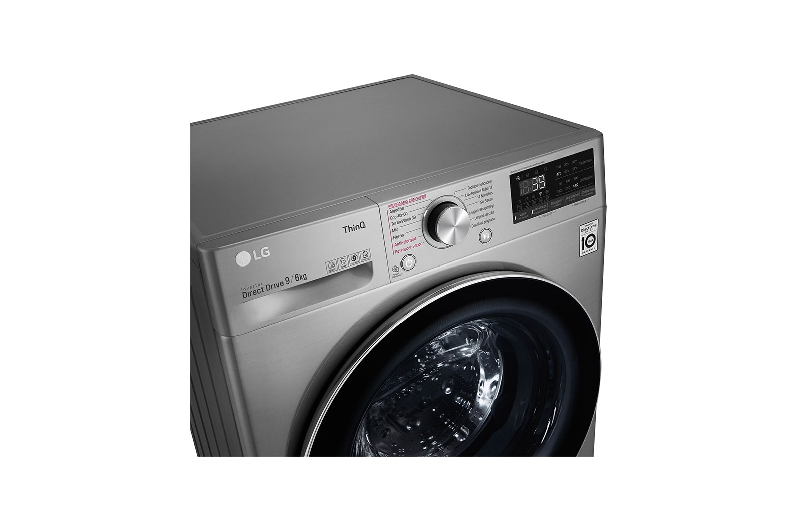 LG Máquina de lavar e secar roupa LG F4DV7009S2S, 9/6 kg, eficiência energética A/E, 1400 r.p.m., AI DD?, Steam?, TurboWash360?, EcoHybrid?, inox, F4DV7009S2S