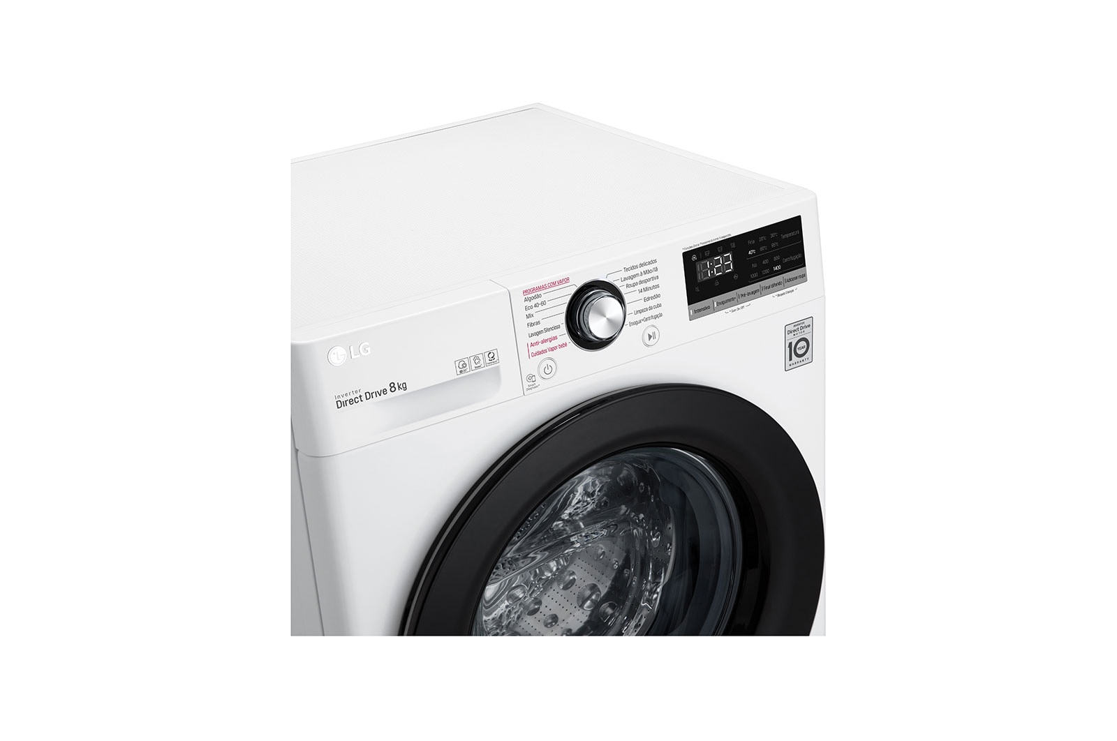 LG Máquina de lavar roupa LG F4WV3008S6W, 8 kg, eficiência energética C, 1400 r.p.m., AI DD?, Steam?, branco, F4WV3008S6W