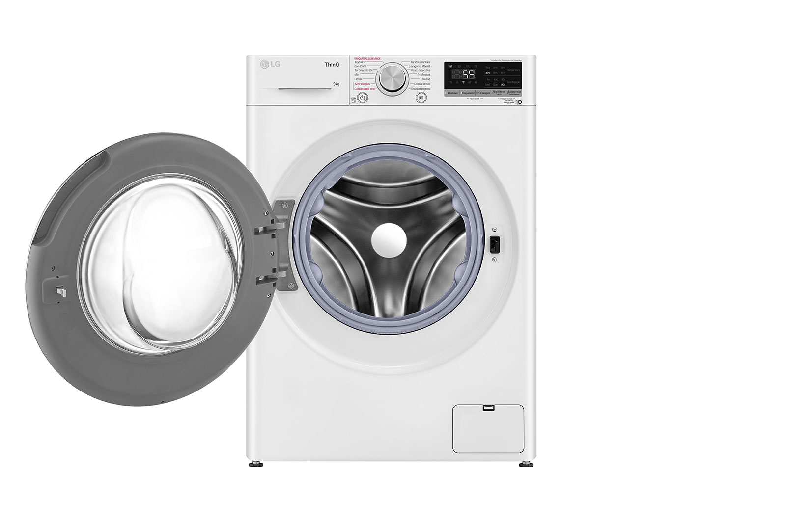 LG Máquina de lavar roupa LG F4WV5009S0W, 9 kg, eficiência energética B, 1400 r.p.m., AI DD?, Steam?, TurboWash?, branco, F4WV5009S0W