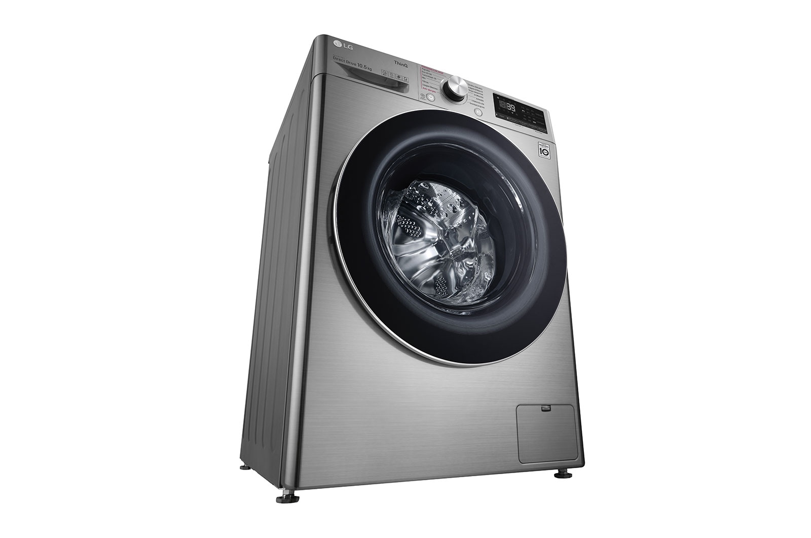 LG Máquina de lavar roupa LG F4WV7010S2S, 10,5 kg, eficiência energética A, 1400 r.p.m., AI DD?, Steam?, TurboWash360?, inox, F4WV7010S2S