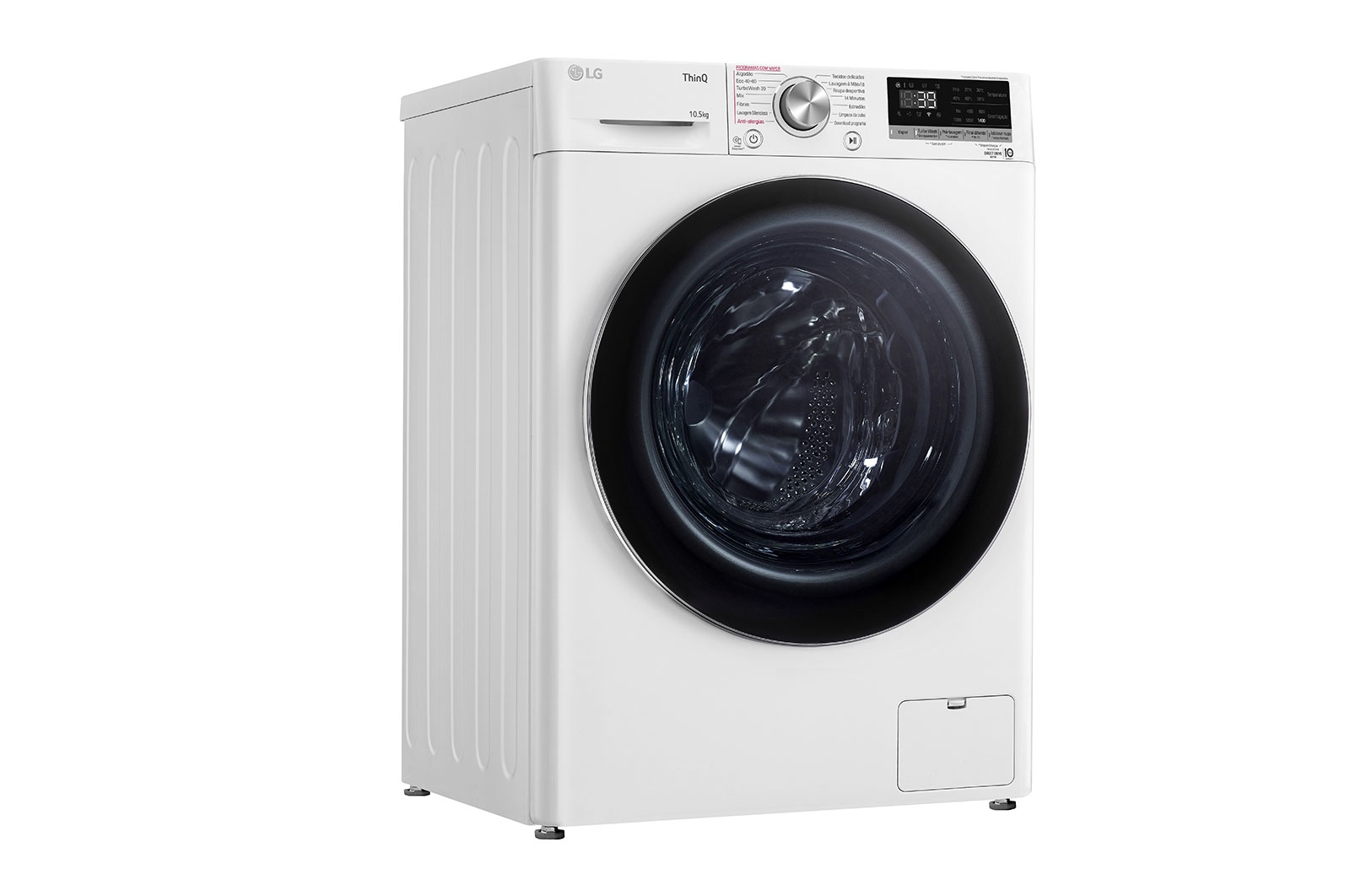 LG Máquina de lavar roupa LG F4WV7010S2W, 10,5 kg, eficiência energética A, 1400 r.p.m., AI DD?, Steam?, TurboWash360?, branco, F4WV7010S2W