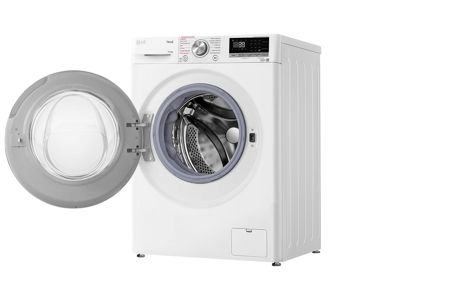 LG Máquina de lavar roupa LG F4WV7010S2W, 10,5 kg, eficiência energética A, 1400 r.p.m., AI DD?, Steam?, TurboWash360?, branco, F4WV7010S2W