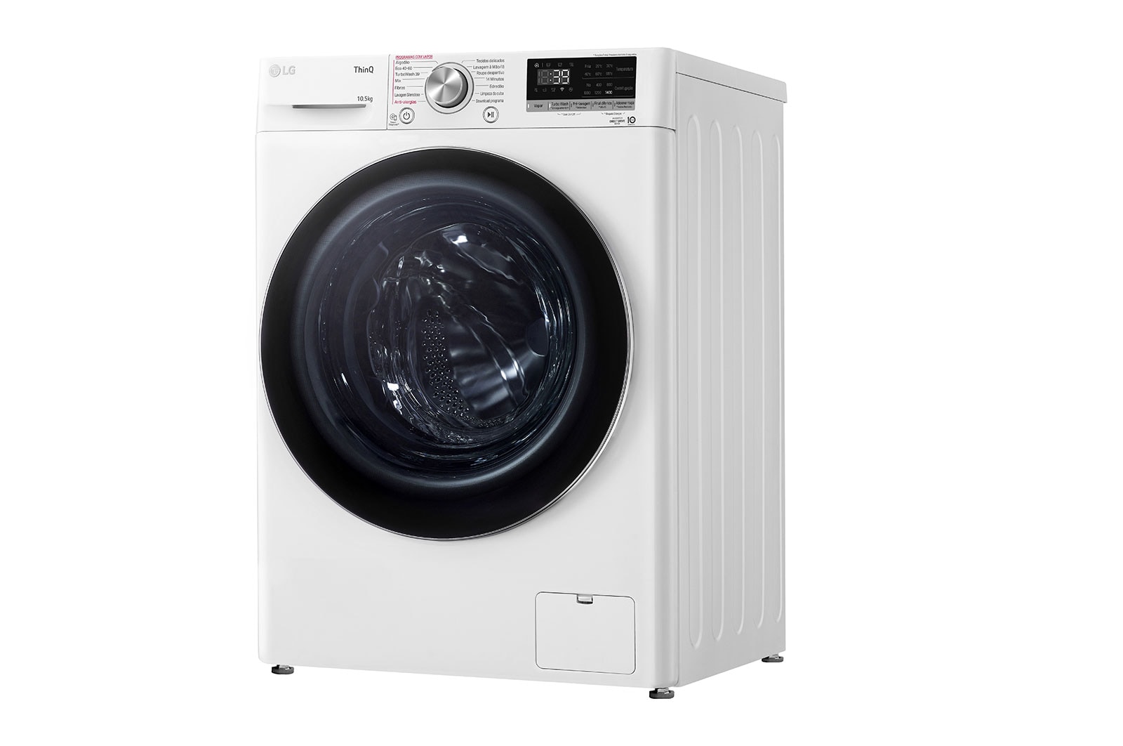 LG Máquina de lavar roupa LG F4WV7010S2W, 10,5 kg, eficiência energética A, 1400 r.p.m., AI DD?, Steam?, TurboWash360?, branco, F4WV7010S2W