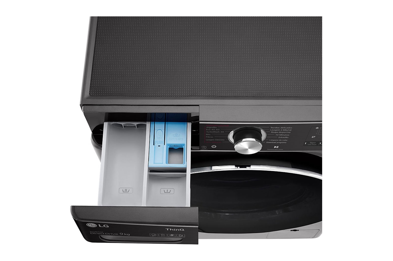 LG Máquina de lavar roupa LG F4WV9009P2B, 9 kg, eficiência energética A, 1400 r.p.m., AI DD?, Steam+?, TurboWash360?, preto, F4WV9009P2B