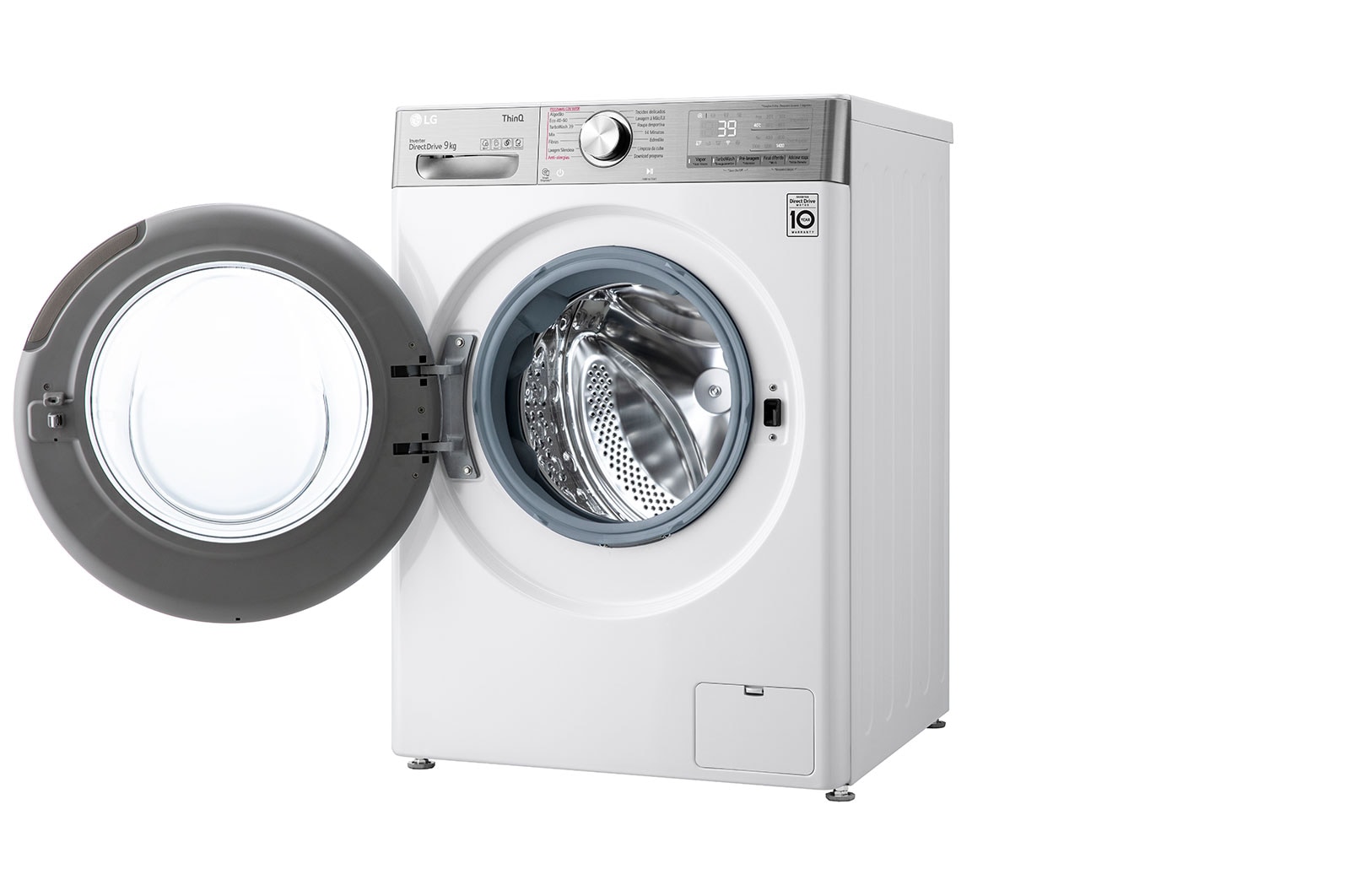 LG Máquina de lavar roupa LG F4WV9009P2W, 9 kg, eficiência energética A, 1400 r.p.m., AI DD?, Steam+?, TurboWash360?, branco, F4WV9009P2W