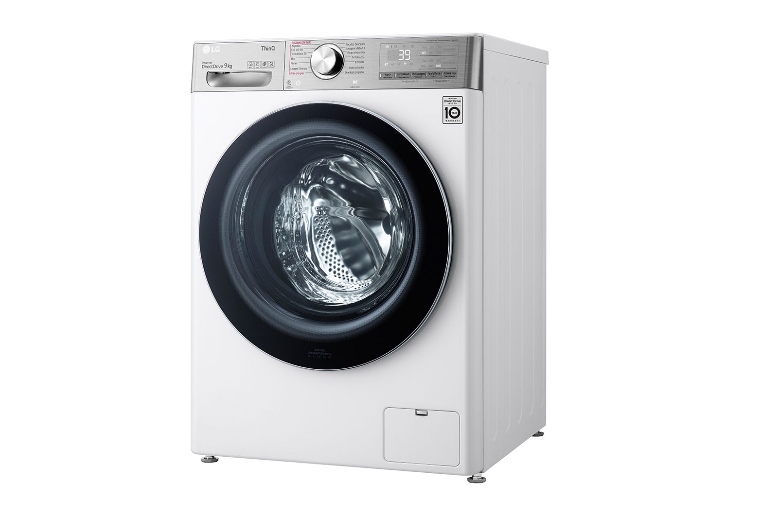 LG Máquina de lavar roupa LG F4WV9009P2W, 9 kg, eficiência energética A, 1400 r.p.m., AI DD?, Steam+?, TurboWash360?, branco, F4WV9009P2W