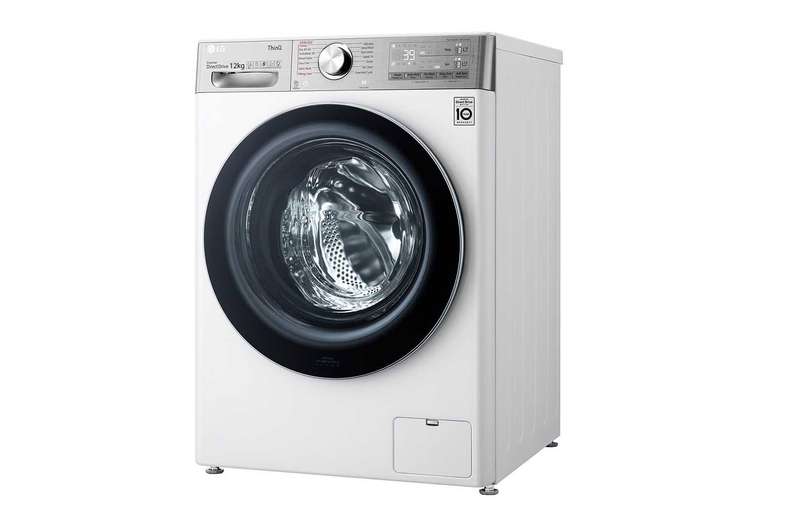 LG Máquina de lavar roupa LG F4WV9512P2W, 12 kg, eficiência energética A, 1400 r.p.m., AI DD?, Steam+?, TurboWash360?, ezDispense?, branco, F4WV9512P2W
