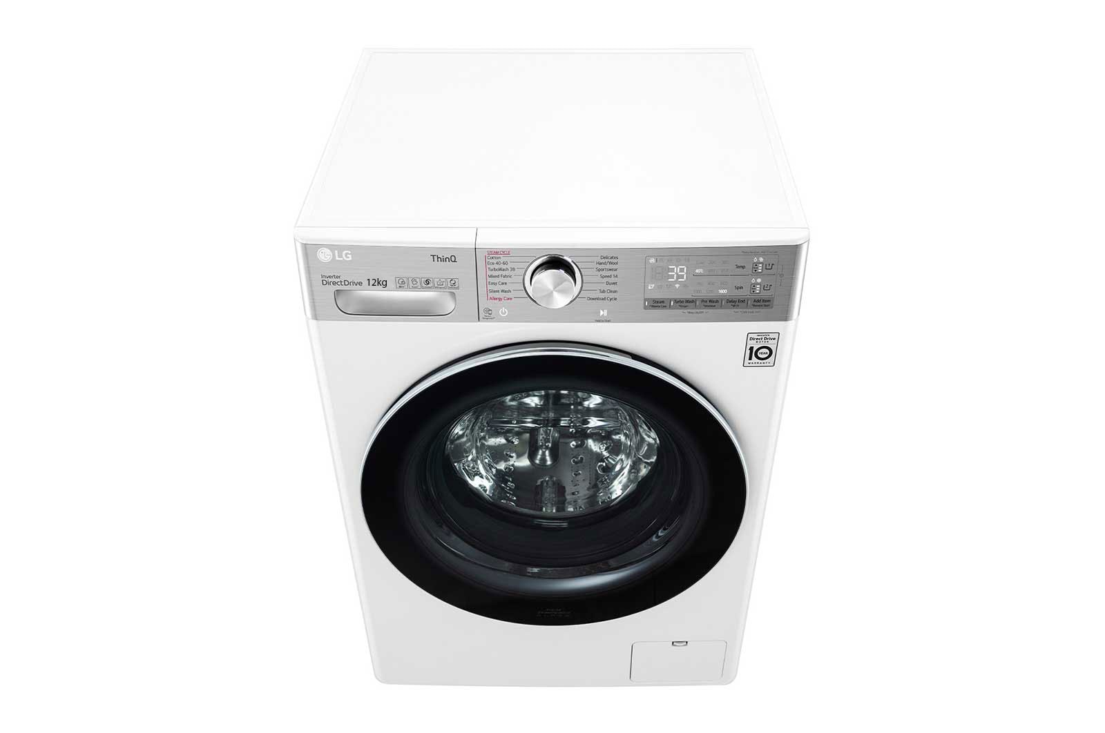 LG Máquina de lavar roupa LG F4WV9512P2W, 12 kg, eficiência energética A, 1400 r.p.m., AI DD?, Steam+?, TurboWash360?, ezDispense?, branco, F4WV9512P2W