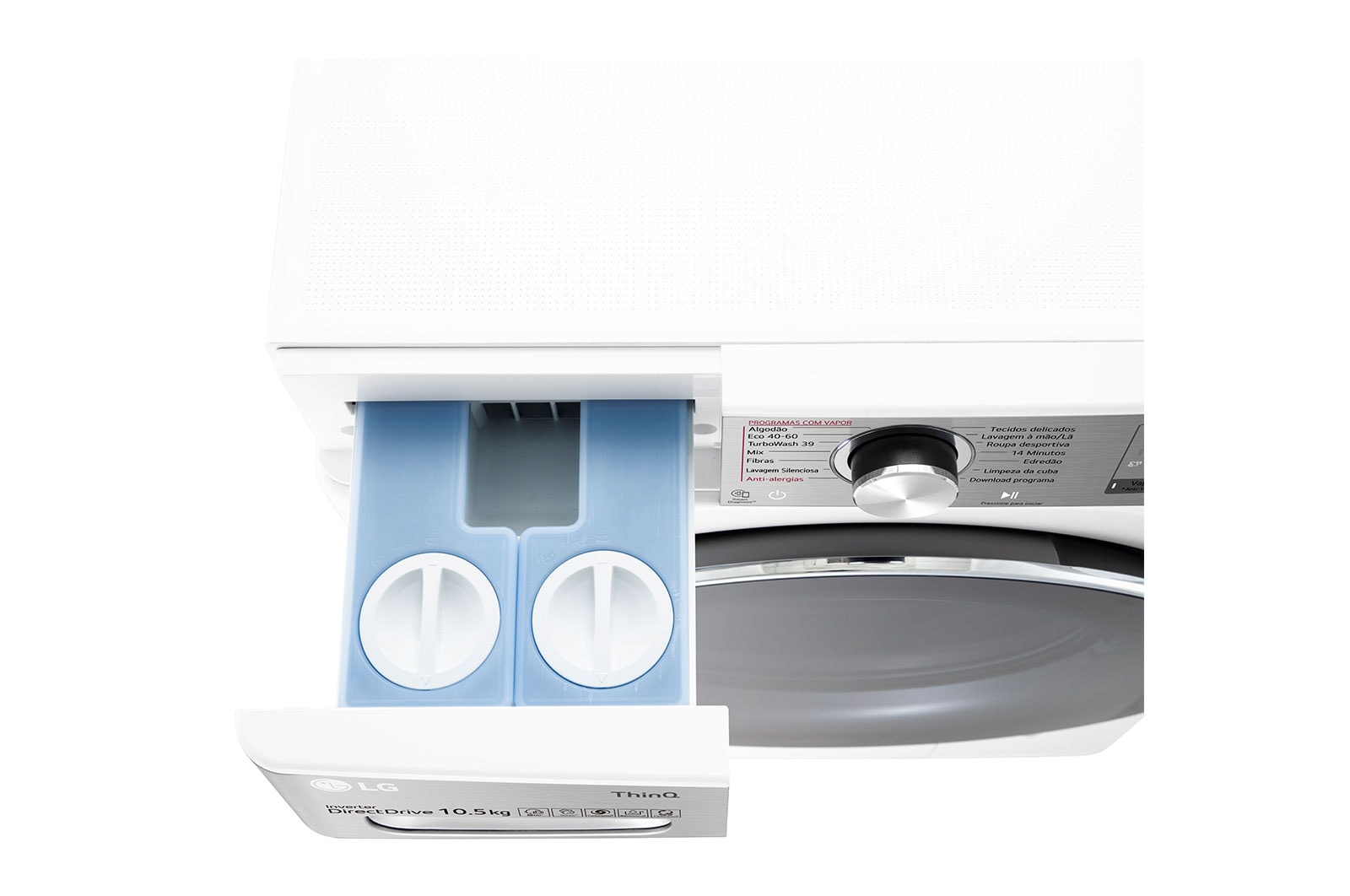 LG Máquina de lavar roupa LG F6WV9510P2W, 10,5 kg, eficiência energética A, 1600 r.p.m., AI DD?, Steam+?, TurboWash360?, ezDispense?, branco, F6WV9510P2W