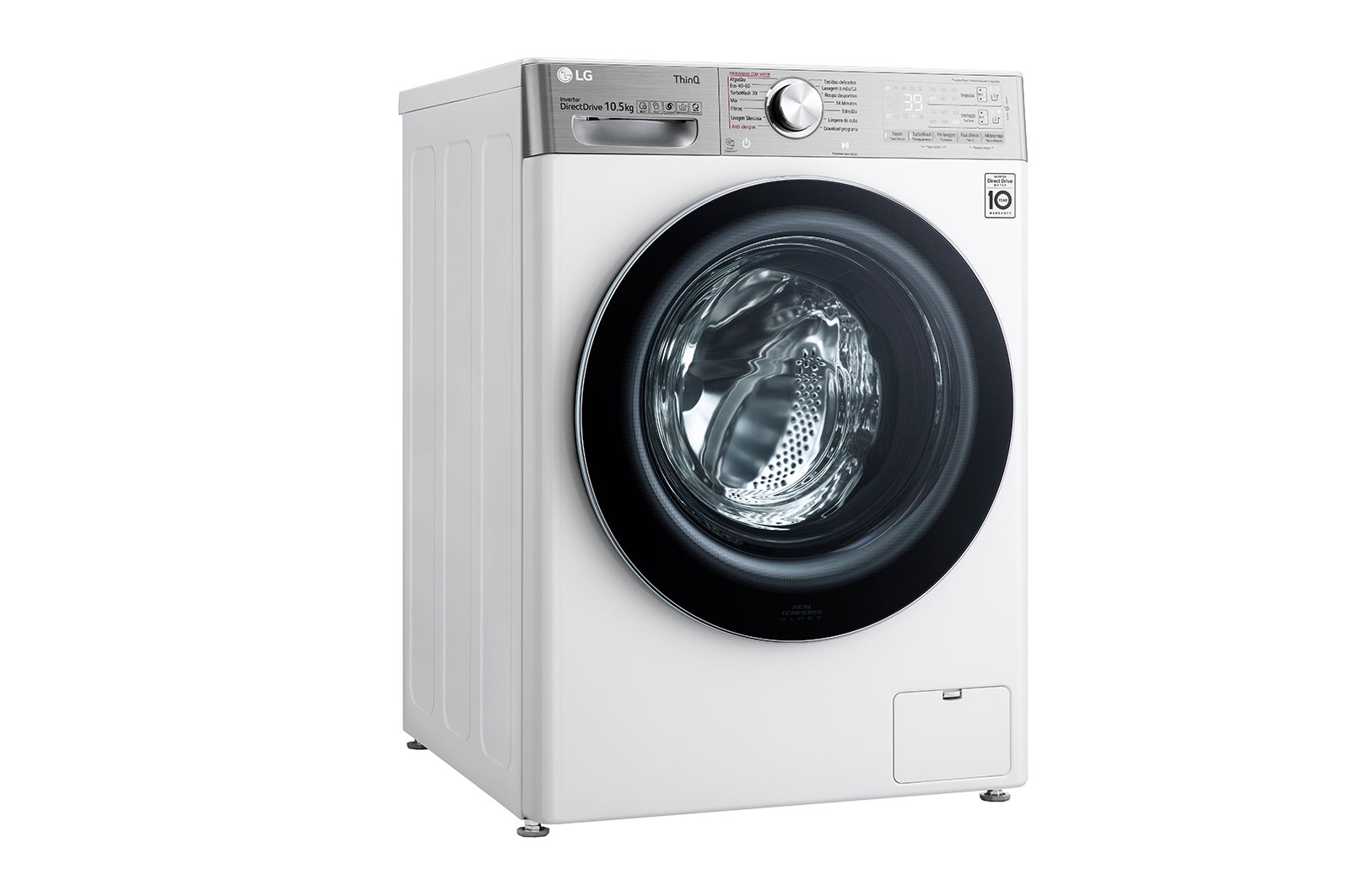 LG Máquina de lavar roupa LG F6WV9510P2W, 10,5 kg, eficiência energética A, 1600 r.p.m., AI DD?, Steam+?, TurboWash360?, ezDispense?, branco, F6WV9510P2W
