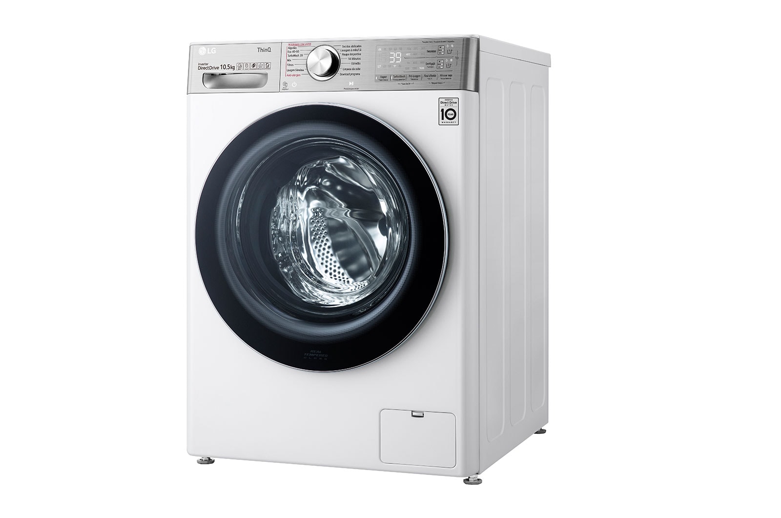 LG Máquina de lavar roupa LG F6WV9510P2W, 10,5 kg, eficiência energética A, 1600 r.p.m., AI DD?, Steam+?, TurboWash360?, ezDispense?, branco, F6WV9510P2W