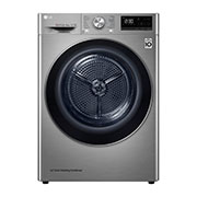 Vista frontal de Máquina de secar roupa LG RC90V9EV2Q, 9 kg, Dual Inverter Heat Pump?, eficiência energética A&#43;&#43;&#43;, EcoHybrid?, limpeza automática do condensador, inox RC90V9EV2Q