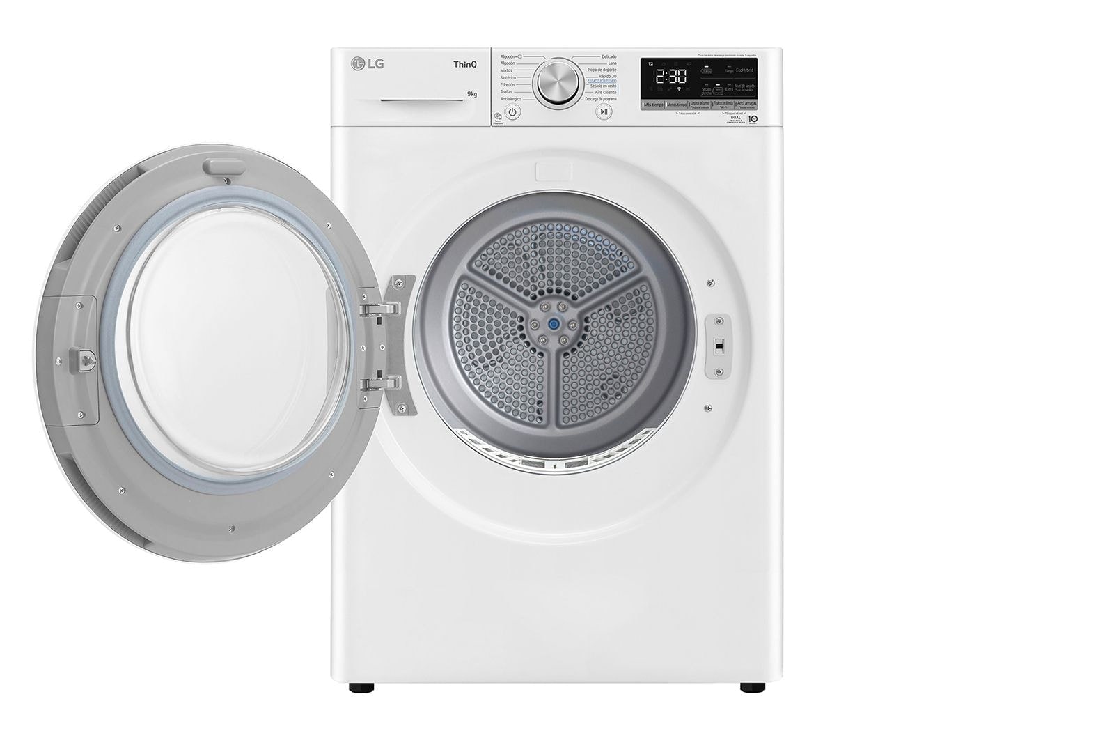 LG Máquina de secar roupa | 9 kg | Dual Inverter Heat Pump? | Etiqueta energética A++ | EcoHybrid? | Limpeza automática condensador, RH90V5AV6N