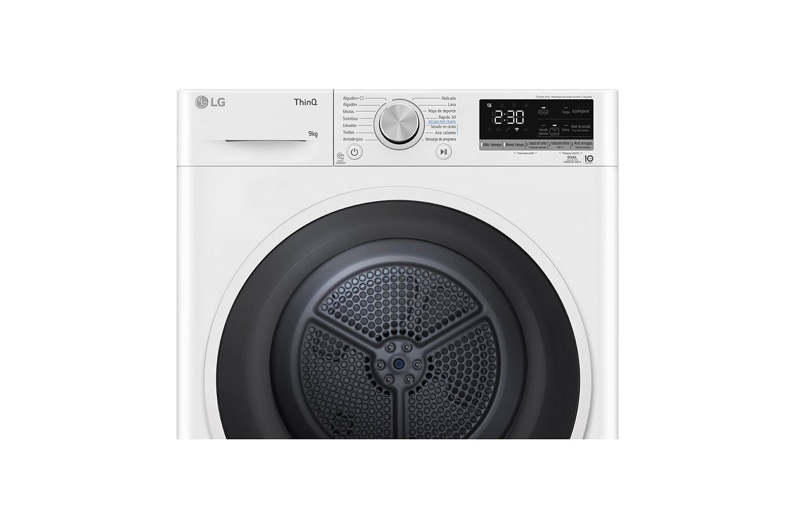 LG Máquina de secar roupa | 9 kg | Dual Inverter Heat Pump? | Etiqueta energética A++ | EcoHybrid? | Limpeza automática condensador, RH90V5AV6N