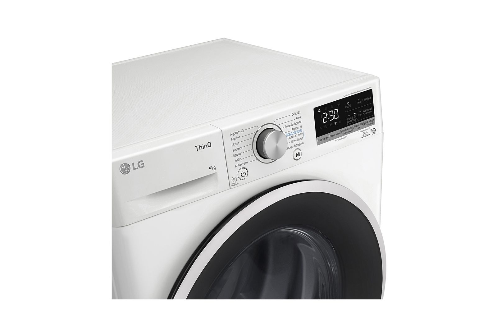 LG Máquina de secar roupa | 9 kg | Dual Inverter Heat Pump? | Etiqueta energética A++ | EcoHybrid? | Limpeza automática condensador, RH90V5AV6N