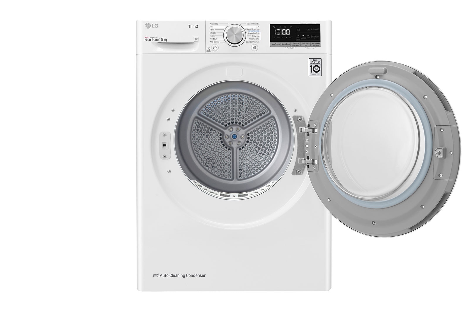 LG Máquina de secar roupa LG RH90V5AV6Q, 9 kg, Dual Inverter Heat Pump?, eficiência energética A++, EcoHybrid?, limpeza automática do condensador, branco, RH90V5AV6Q