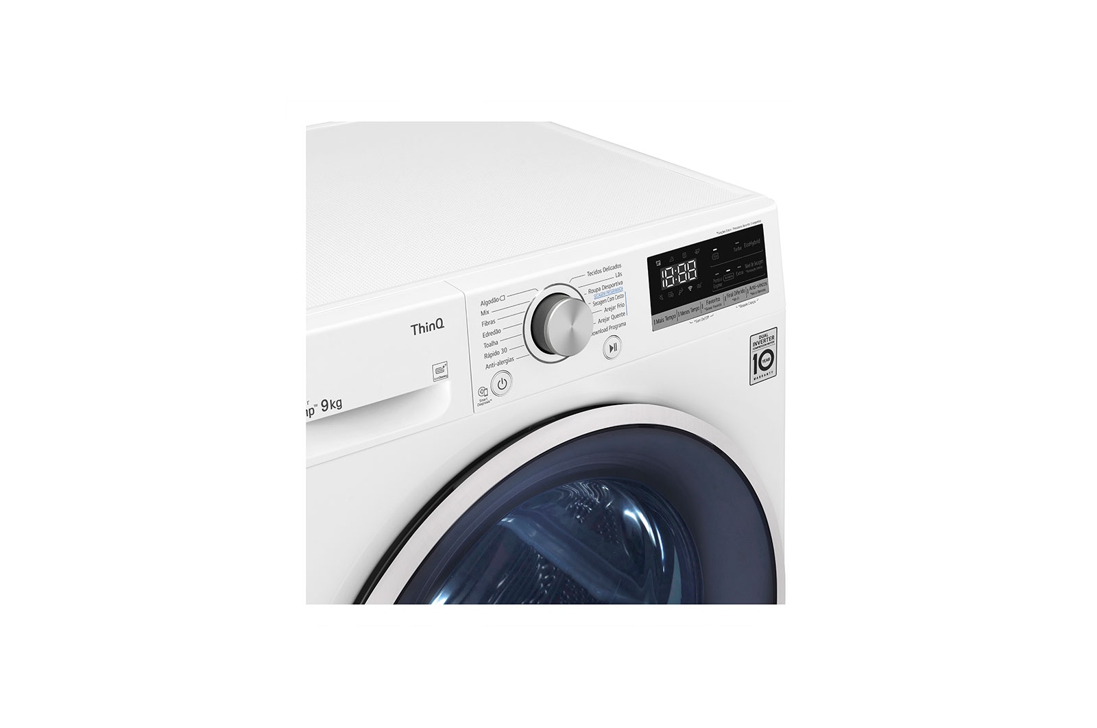 LG Máquina de secar roupa LG RH90V5AV6Q, 9 kg, Dual Inverter Heat Pump?, eficiência energética A++, EcoHybrid?, limpeza automática do condensador, branco, RH90V5AV6Q
